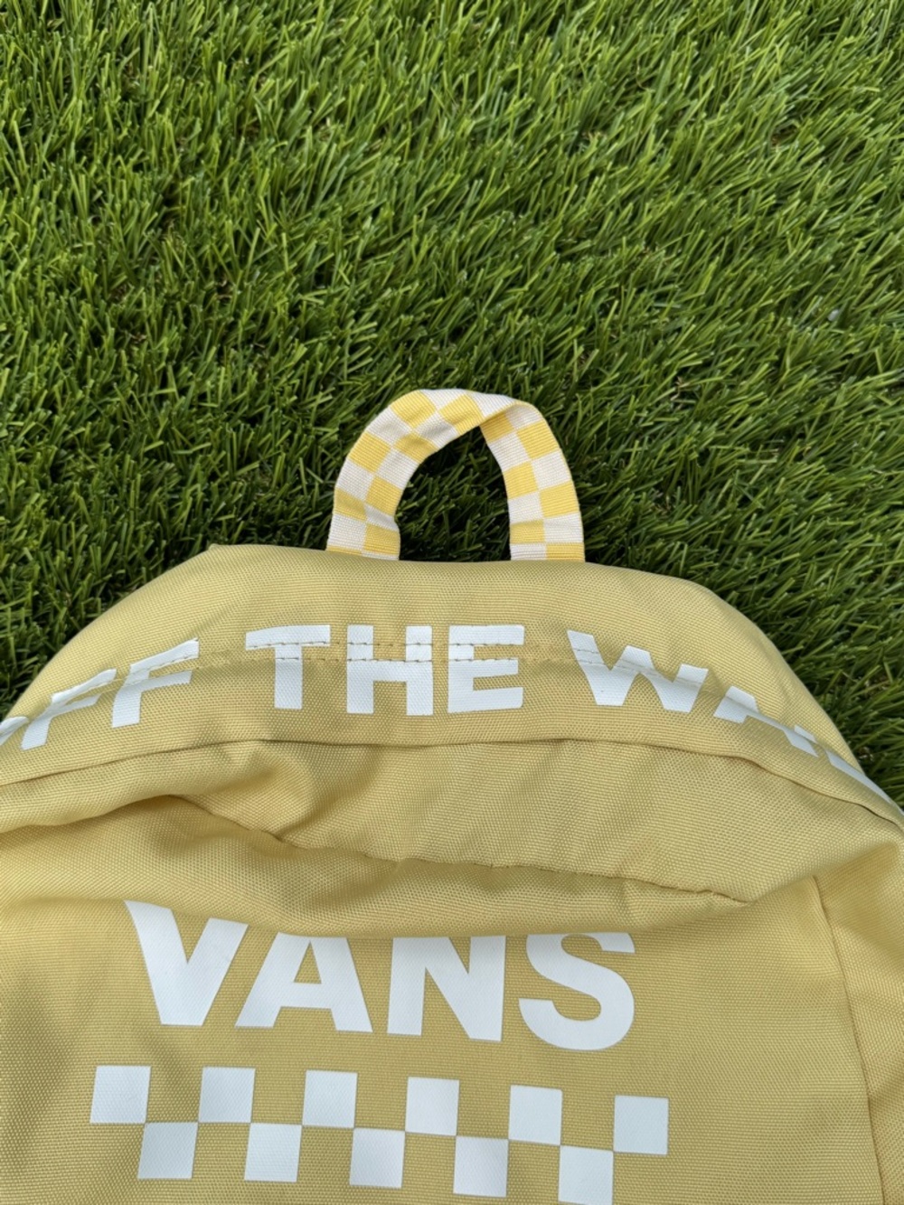 Vans Off The Wall Yellow/white Skateboard Backpack Travel Gym School - Picture 7 of 9